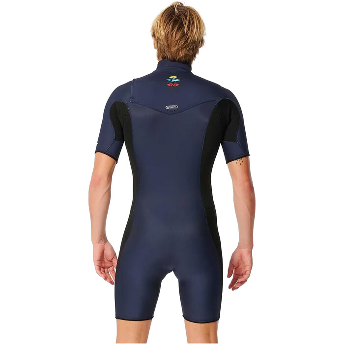 2024 Rip Curl Mens Dawn Patrol 2mm GBS Chest Zip Shorty Wetsuit 11IMSP - Dark Navy